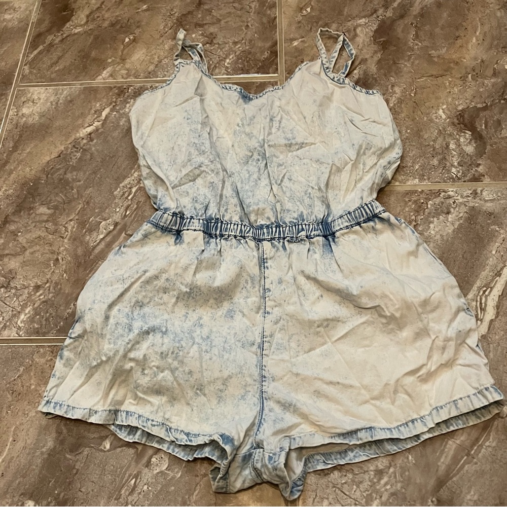 Forever 21 Denim Acid Wash Romper